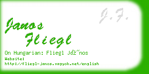 janos fliegl business card